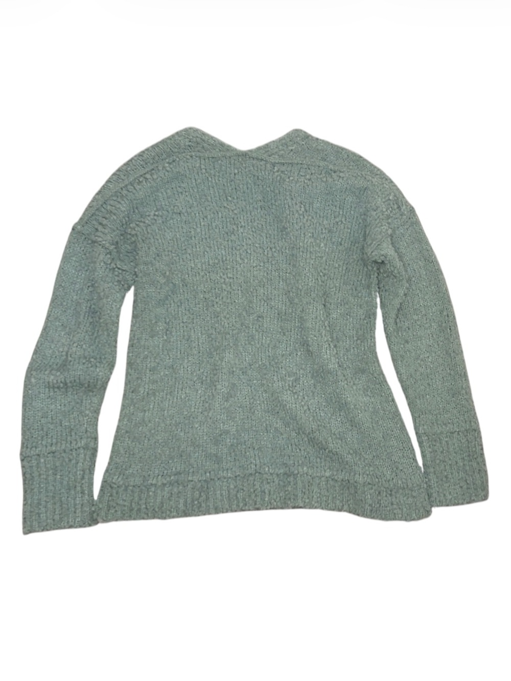 Abercrombie & Fitch Soft Boucle V-neck sweater small mint blue green - Picture 3 of 3